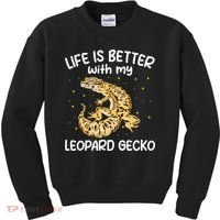 Life Is Better With My Leopard Gecko Funny Kids Sweatshirt thumb 0