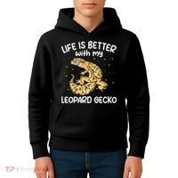 Life Is Better With My Leopard Gecko Funny Kids Hoodie thumb 4