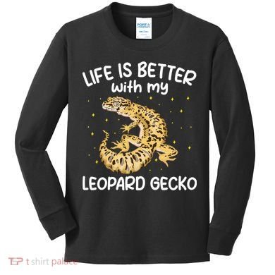 Life Is Better With My Leopard Gecko Funny Kids Long Sleeve Shirt
