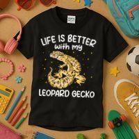 Life Is Better With My Leopard Gecko Funny Kids T-Shirt thumb 3