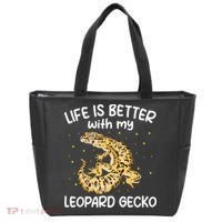 Life Is Better With My Leopard Gecko Funny Tote Bag thumb 0