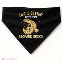 Life Is Better With My Leopard Gecko Funny USA-Made Doggie Bandana thumb 0