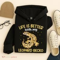 Life Is Better With My Leopard Gecko Funny Hoodie thumb 4
