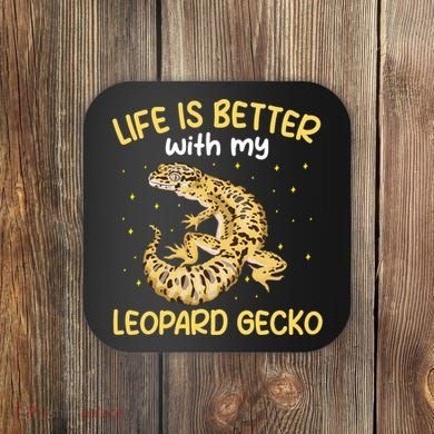 Life Is Better With My Leopard Gecko Funny Coaster