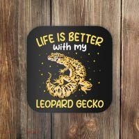 Life Is Better With My Leopard Gecko Funny Coaster thumb 0