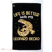 Life Is Better With My Leopard Gecko Funny Golf Towel thumb 0