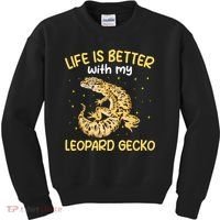 Life Is Better With My Leopard Gecko Funny Kids Sweatshirt thumb 0