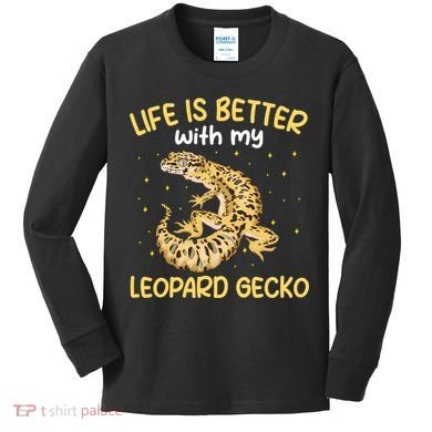 Life Is Better With My Leopard Gecko Funny Kids Long Sleeve Shirt