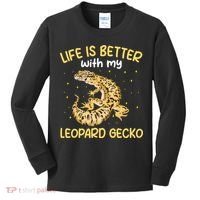 Life Is Better With My Leopard Gecko Funny Kids Long Sleeve Shirt thumb 0