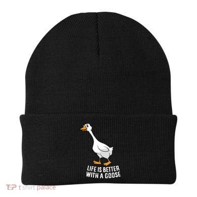 Life Is Better With A Goose Funny Goose Gift Beanie