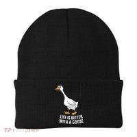 Life Is Better With A Goose Funny Goose Gift Beanie thumb 0