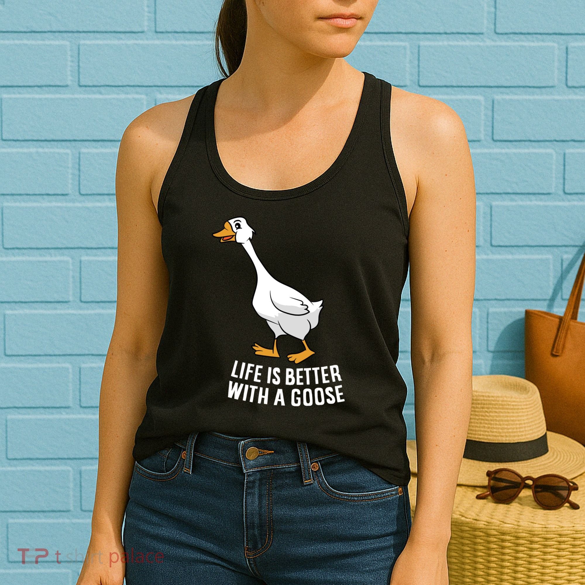 Life Is Better With A Goose Funny Goose Gift Women's Tank Top