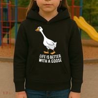 Life Is Better With A Goose Funny Goose Gift Kids Hoodie thumb 3