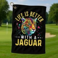 Life Is Better With A JAGUAR Funny JAGUARS Golf Towel thumb 1
