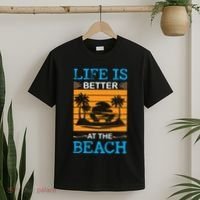 Life Is Better At The Beach Summer Vacation Quote T-Shirt thumb 2