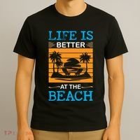 Life Is Better At The Beach Summer Vacation Quote T-Shirt thumb 3