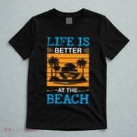 Life Is Better At The Beach Summer Vacation Quote T-Shirt thumb 5