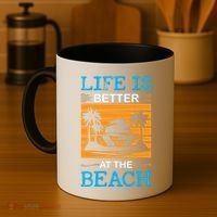Life Is Better At The Beach Summer Vacation Quote Coffee Mug thumb 4