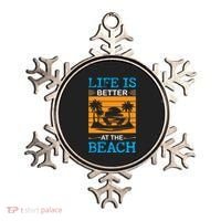 Life Is Better At The Beach Summer Vacation Quote Ornament thumb 0
