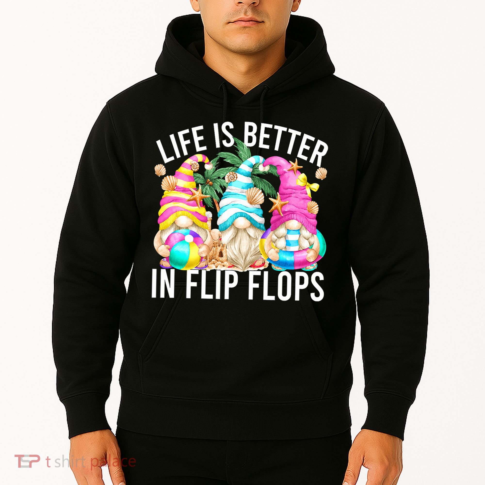 Life Is Better In Flip Flops For Beach Girls Summer Gnomes Hoodie