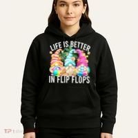 Life Is Better In Flip Flops For Beach Girls Summer Gnomes Hoodie thumb 5