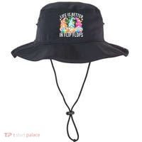 Life Is Better In Flip Flops For Beach Girls Summer Gnomes Bucket Hat thumb 0
