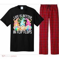 Life Is Better In Flip Flops For Beach Girls Summer Gnomes Pajama Set thumb 0