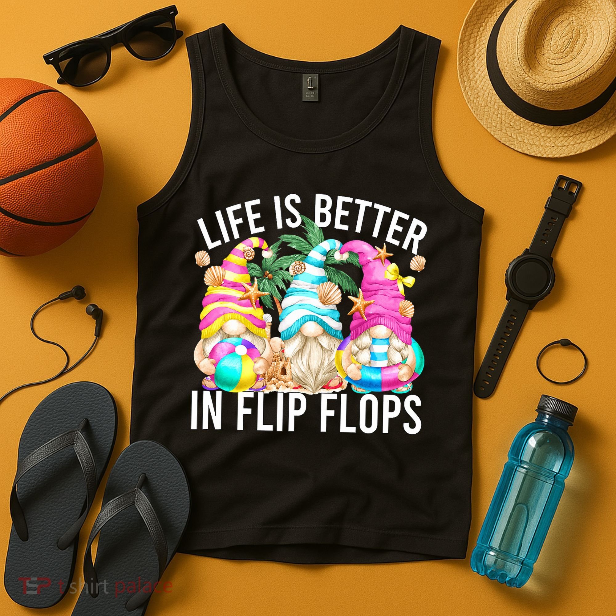 Life Is Better In Flip Flops For Beach Girls Summer Gnomes Tank Top