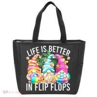 Life Is Better In Flip Flops For Beach Girls Summer Gnomes Tote Bag thumb 0