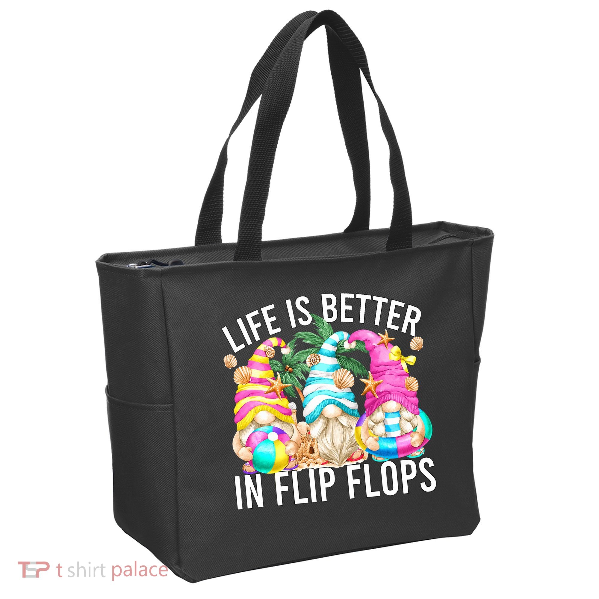 Life Is Better In Flip Flops For Beach Girls Summer Gnomes Tote Bag
