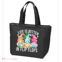 Life Is Better In Flip Flops For Beach Girls Summer Gnomes Tote Bag thumb 3
