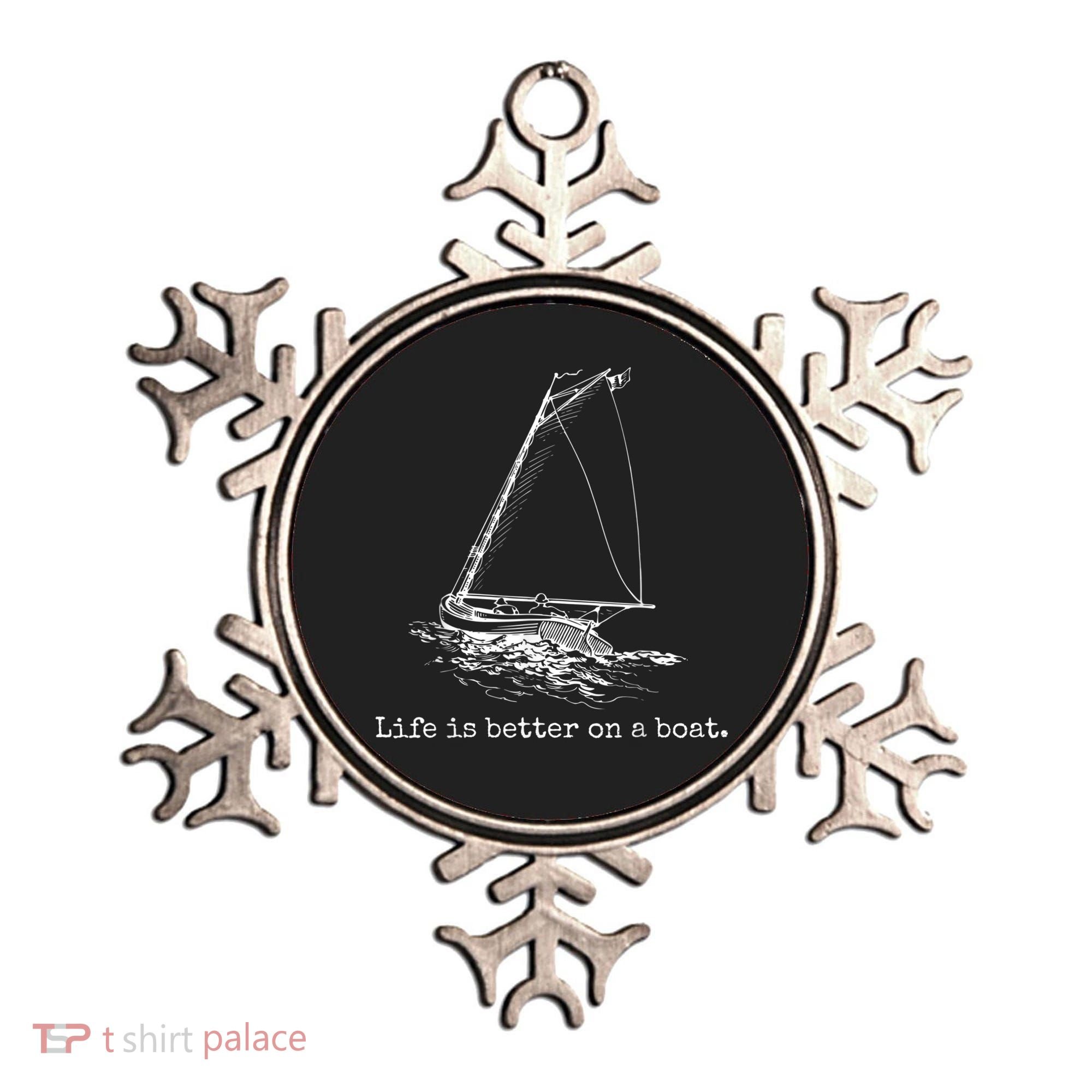 Life Is Better On A Boat Sailboat Sketch Cool Sailing Ornament