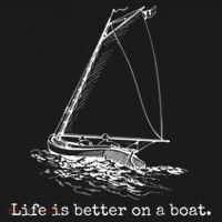 Life Is Better On A Boat Sailboat Sketch Cool Sailing Kids Long Sleeve Shirt thumb 2