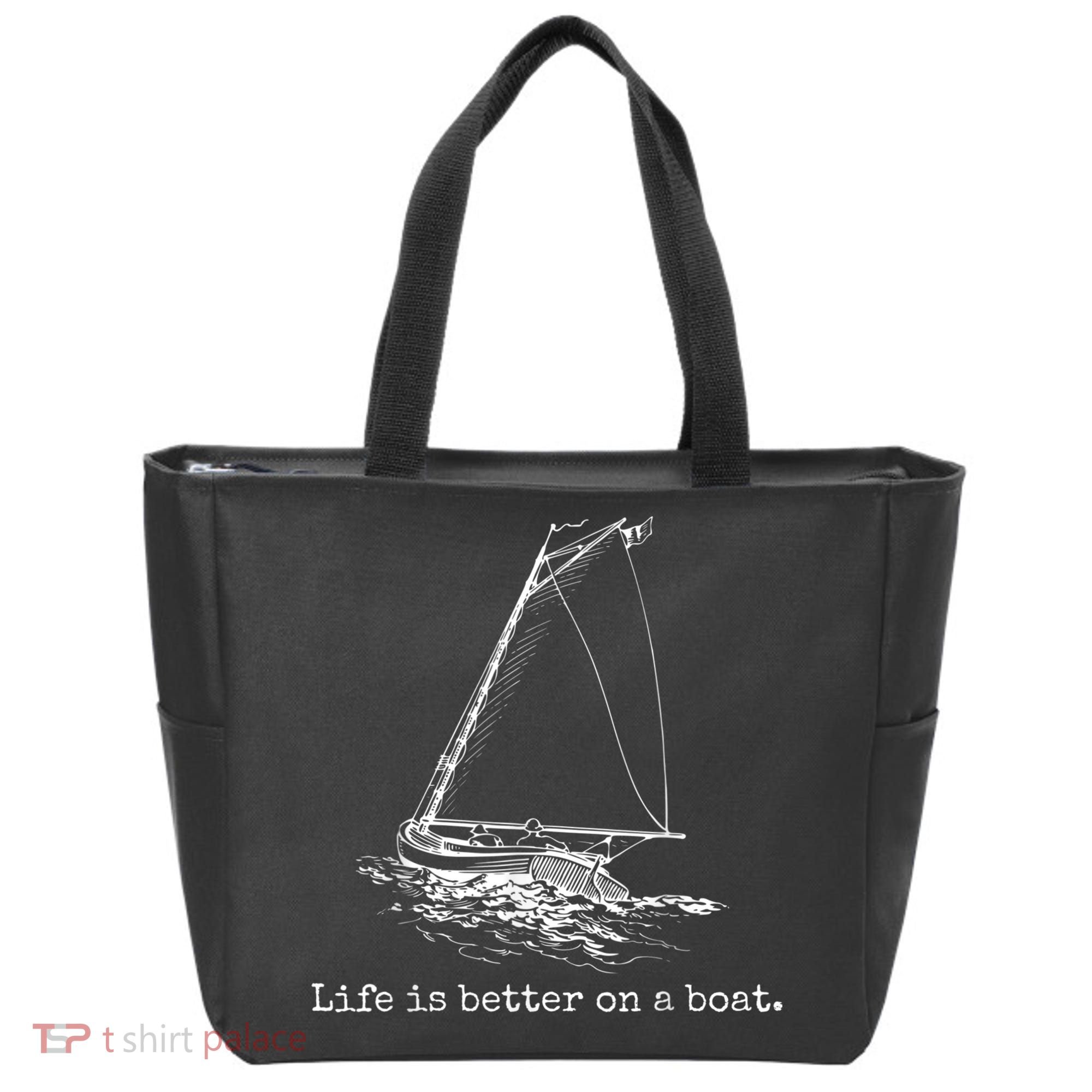 Life Is Better On A Boat Sailboat Sketch Cool Sailing Tote Bag