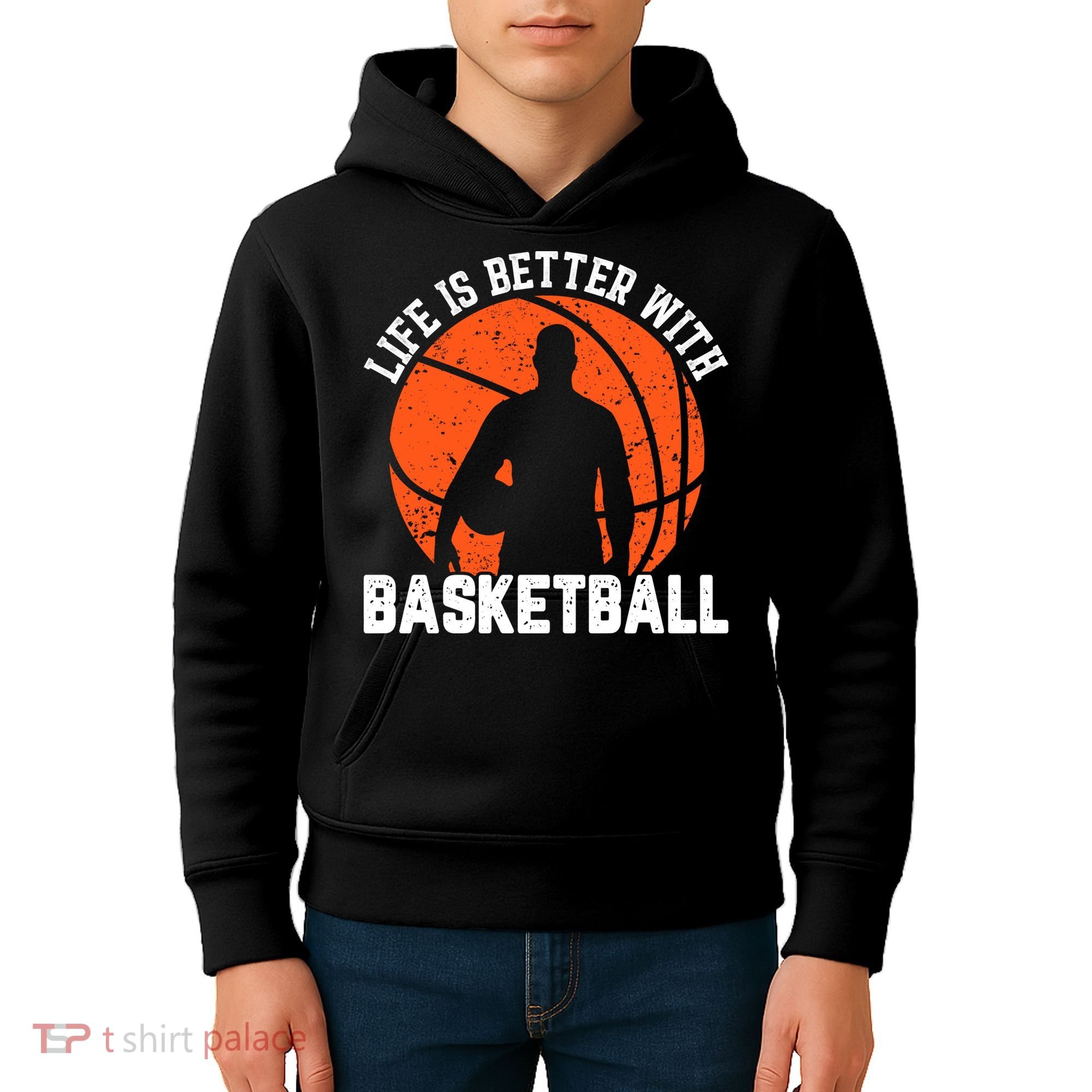 Life Is Better With Basketball For Player Bball Kids Hoodie