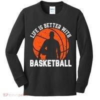Life Is Better With Basketball For Player Bball Kids Long Sleeve Shirt thumb 0