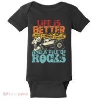 Life Is Better With A Remote Control And A Pile Of Rocks Baby Bodysuit thumb 0