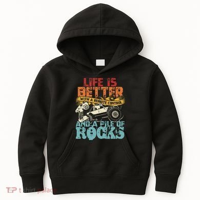 Life Is Better With A Remote Control And A Pile Of Rocks Kids Hoodie