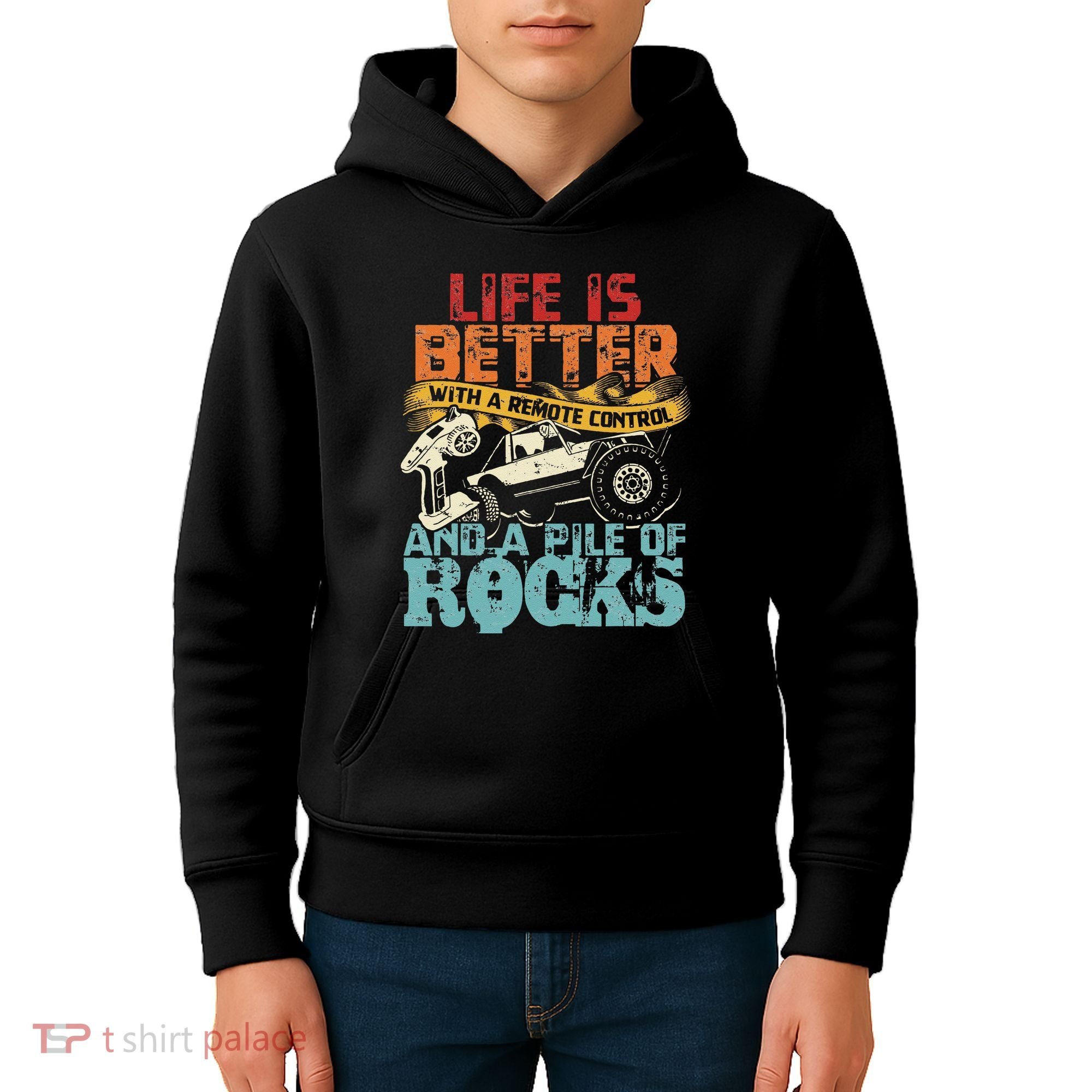 Life Is Better With A Remote Control And A Pile Of Rocks Kids Hoodie
