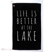 Life Is Better At The Lake Camp Cool Gift Golf Towel thumb 0