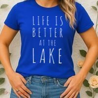 Life Is Better At The Lake Camp Cool Gift Women's T-Shirt thumb 2