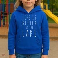 Life Is Better At The Lake Camp Cool Gift Kids Hoodie thumb 3