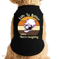 Life Is Better When Your Laughing Retro Skull Doggie Tank thumb 0