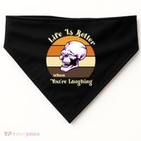 Life Is Better When Your Laughing Retro Skull USA-Made Doggie Bandana thumb 0