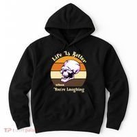 Life Is Better When Your Laughing Retro Skull Hoodie thumb 0