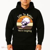 Life Is Better When Your Laughing Retro Skull Hoodie thumb 2