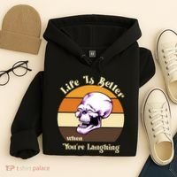 Life Is Better When Your Laughing Retro Skull Hoodie thumb 4