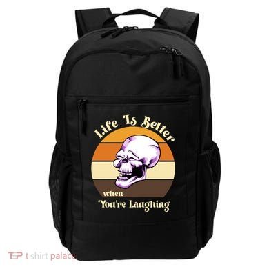 Life Is Better When Your Laughing Retro Skull Backpack