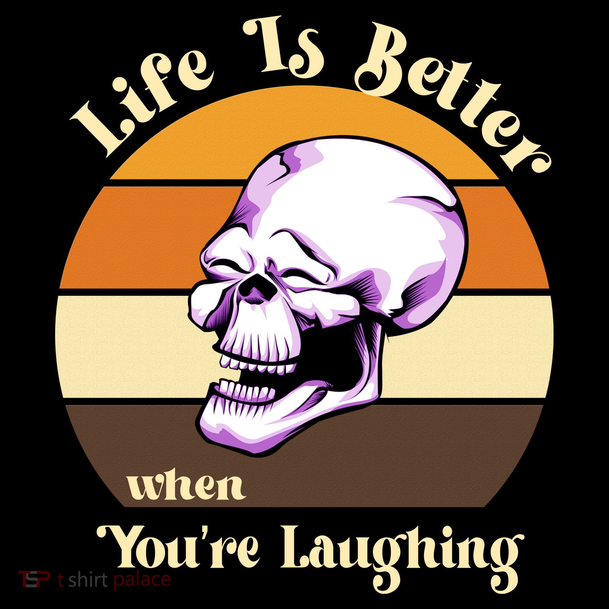 Life Is Better When Your Laughing Retro Skull Button