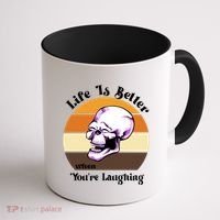 Life Is Better When Your Laughing Retro Skull Coffee Mug thumb 1